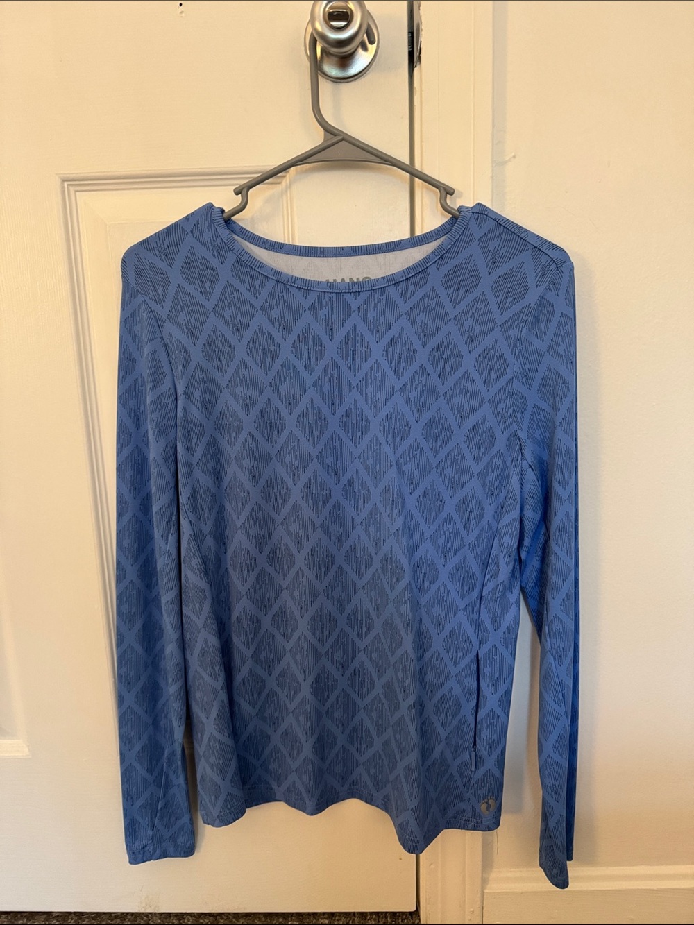 Hang Ten Heather Blue Rib Trim Crew Neck Rashguard